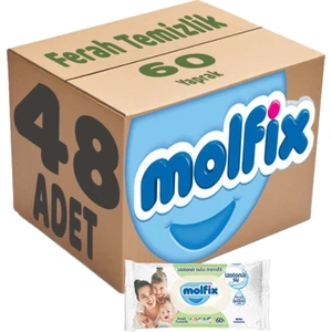 Islak Havlu Mendil Izotonik Ferah Temizlik 48'li Set 60 Yaprak Plastik Kapaklı