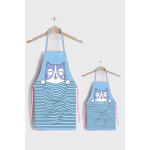 Ays Home Şirin Kedi Anne Çocuk Leke Tutmaz Kumaş Mutfak Önlüğü