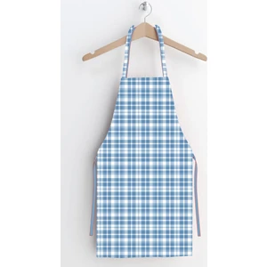 Ays Home Mavi Kareli Desen Leke Tutmaz Kumaş Mutfak Önlüğü
