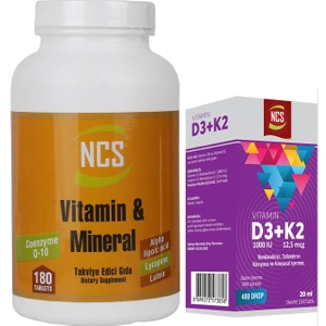 Vitamin Mineral Multivitamin 180 Tablet+Vitamin D3 K2 20 ml