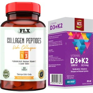 Balık Kollajeni Tip 1-3 Collagen 60 Tablet+Vitamin D3 K2 20 ml