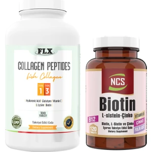 Balık Kollajeni Tip 1-3 Collagen 300 Tablet+Biotin 120 Tablet