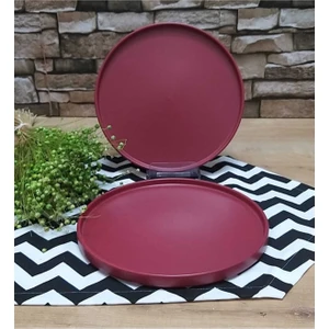 Stackable Carmen Kırmızı Mat Servis Tabağı 6 Adet 27 cm