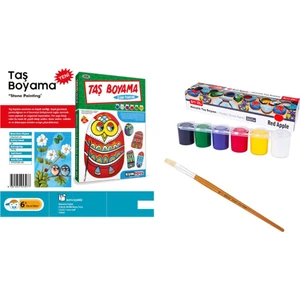 Taş Boyama Kutu Oyunu / Metalik Taş Boyası 6X25ML / Fırça