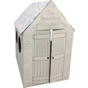 Hayvan Figürlü Karton Boyama Evi