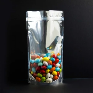 Şeffaf Metalize Kilitli Doypack 16 x 27 x 8 ( 50 Adet )