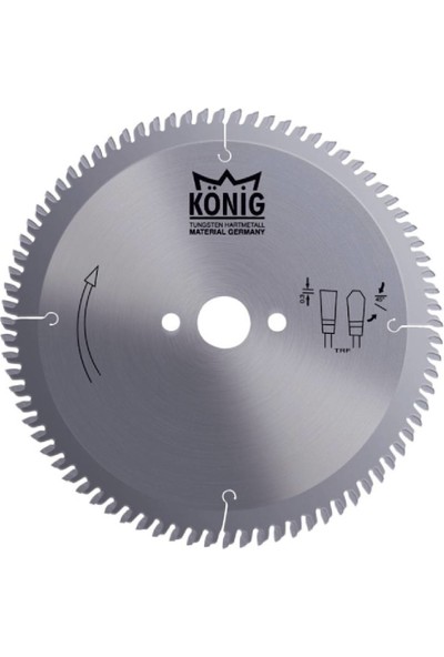 Teknik Testere König 250X3,2X30 Z 80 Diş Elmas Uçlu Hassas Kesim Daire Testere (Sessiz)