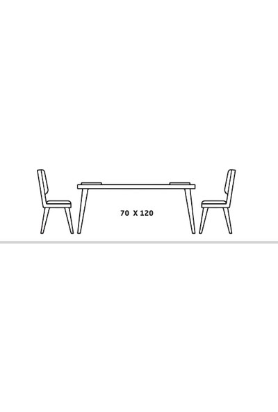 Emma Concept Beyaz Mermer Desen Masa Sandalye Takımı 70X120 + 4 Sandalye