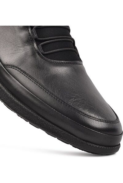 Ayakmod 703-Y Siyah Hakiki Deri Erkek Günlük Ayakkabı