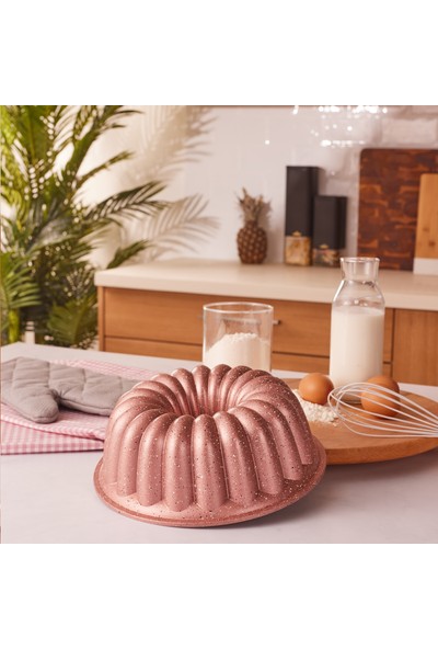Emsan Arya 24 cm Döküm Kek Kalıbı Golden Pink