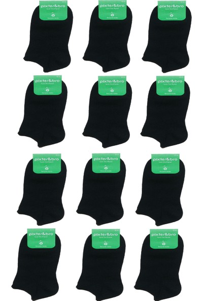 12'lı Erkek Siyah Patik Çorap Set (Avantaj Paket)