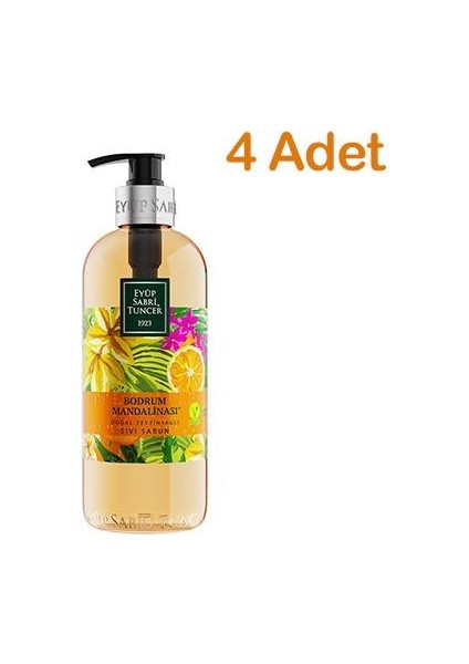 Bodrum Mandalinası Doğal Zeytinyağlı Sıvı Sabun 500 ml x 4