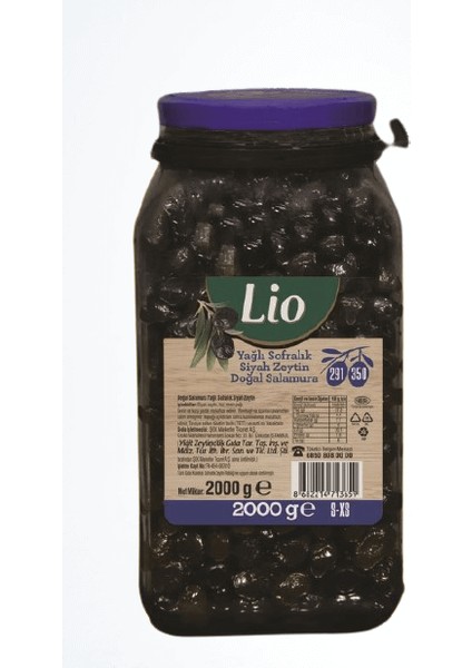 Lıo Salamura Siyah Zeytin (291-350) 2 kg