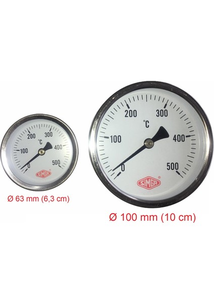 Ø63-20 cm 500 °c Derece Pizza Pide Termometre