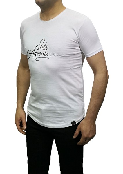 Bay Aygün Bayaygun Ad Ventı Bısıklet Yaka T-Shirt_beyaz