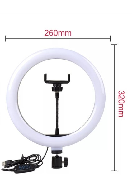 Ring Light 10INC 210 cm Youtuber Makyaj LED Halka Işık Kuaför,make Up Ring Light Tripod Ayak