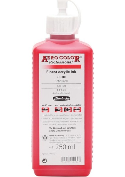 Aero Color Akrilik Mürekkep 250 ml 300 Scarlet