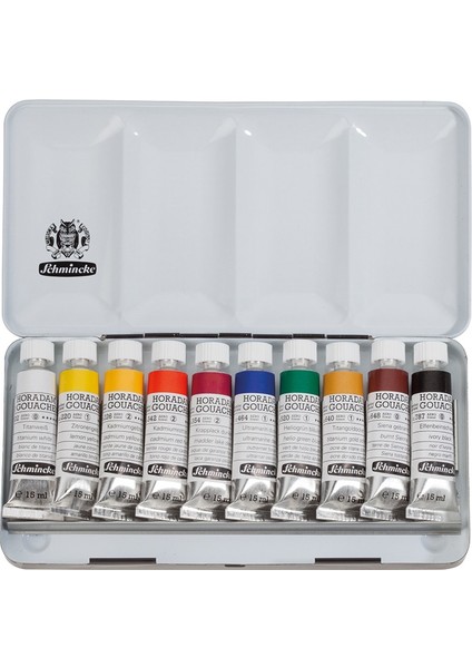 Horadam Guaj Boya Seti 10 x 15 ml Metal Kutu