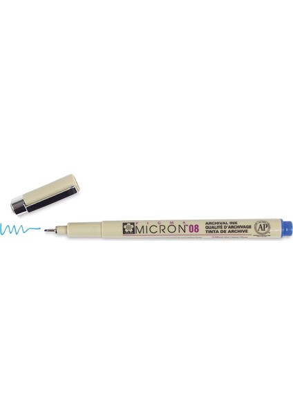 Pigma Micron Çizim Kalemi 08 Mavi 0,5 mm