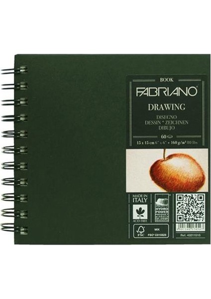 : Drawingbook : Spiralli Çizim Defteri : 15 cm x 15 cm : 160 gr : 60 Yaprak