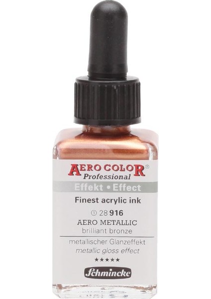 Aero Color Akrilik Mürekkep 28 ml 916 Aero Metalik Parlak Bronz