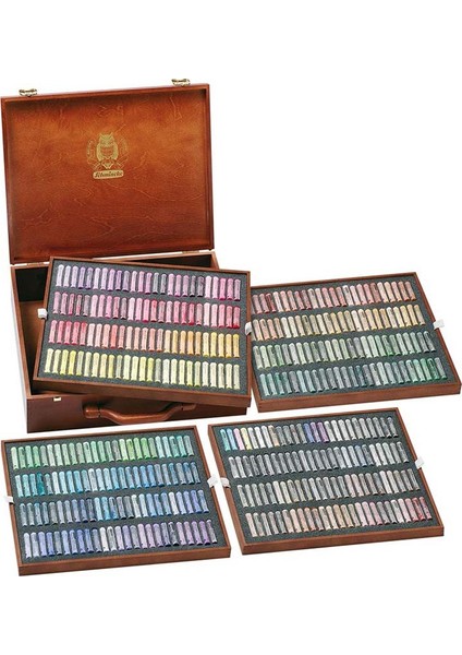 Soft Pastel Boya Seti 400 Renk Ahşap Kutu