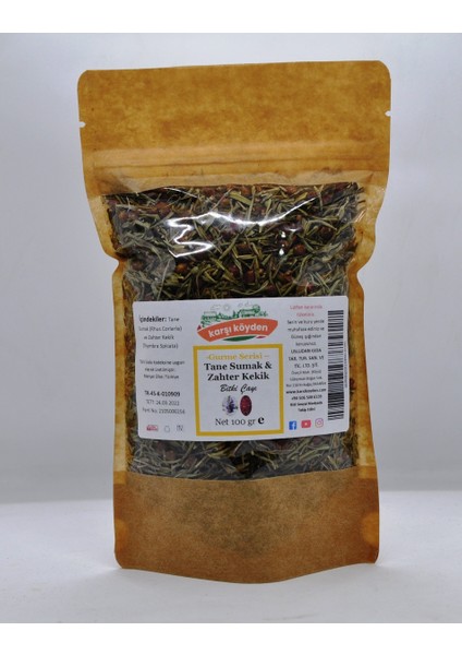 Karşı Köyden Gurme Serisi Tane Sumak Zahter Kekik Bitki Çayı 100 gr