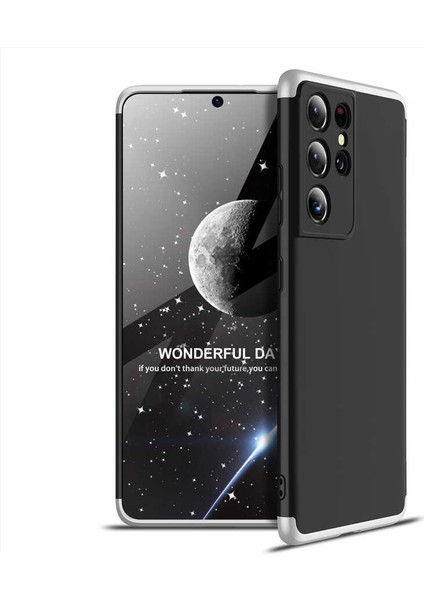 Samsung Galaxy S21 Ultra ile Uyumlu Kılıf 3 Parçalı Tam Koruma Dayanıklı Soft Ince Kılıf