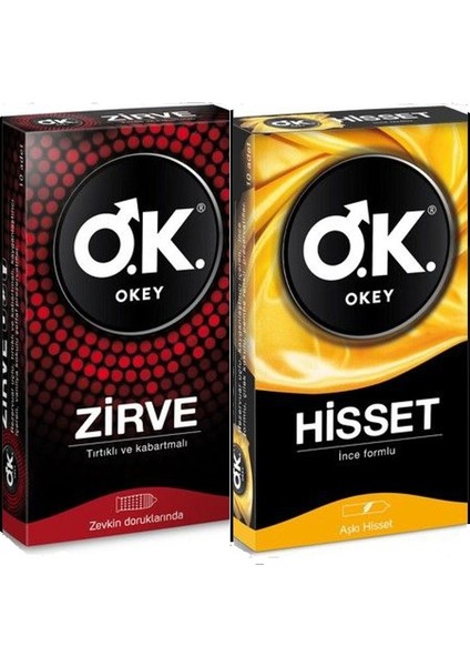 Zirve Prezervatif 10'lu+Okey Hisset Prezervatif 10'lu