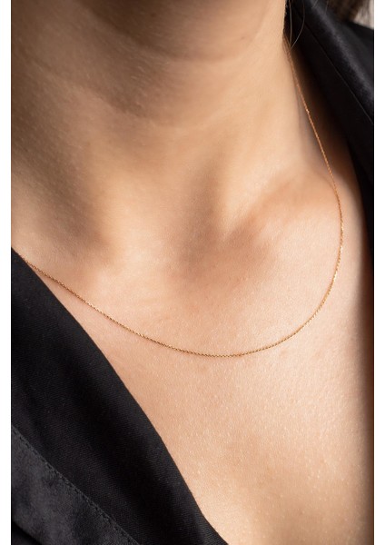 Minimal Altın Kolye Rose Renk