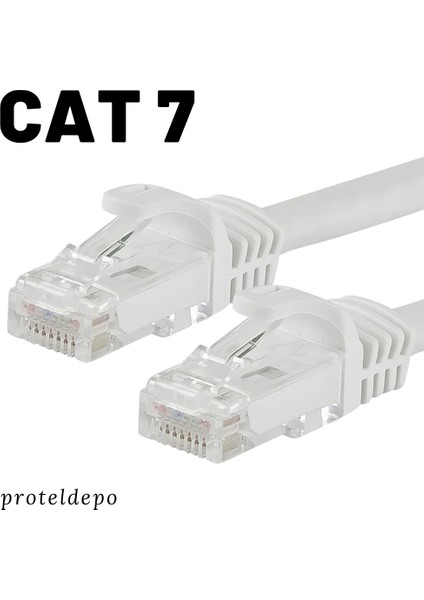 CAT7 Ethernet (Network, LAN) Kablosu, Beyaz, 50 cm