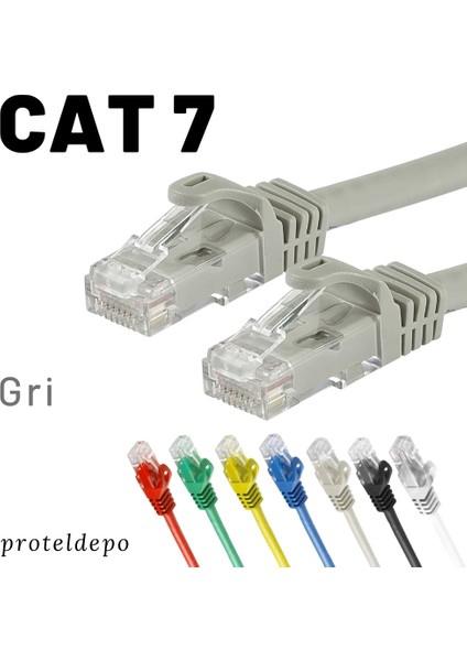 CAT7 Ethernet (Network, LAN) Kablosu, Gri, 50 cm