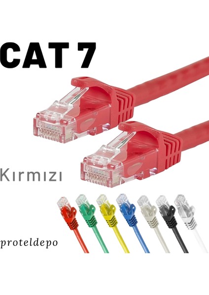 CAT7 Ethernet (Network, LAN) Kablosu, Kırmızı, 50 cm