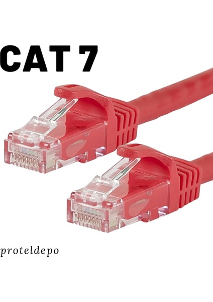 CAT7 Ethernet (Network, LAN) Kablosu, Kırmızı, 50 cm