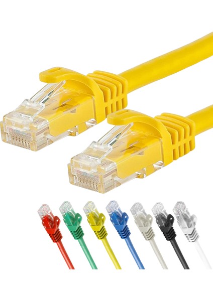 CAT7 Ethernet (Network, LAN) Kablosu, Sarı, 50 cm