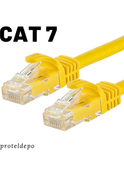 CAT7 Ethernet (Network, LAN) Kablosu, Sarı, 50 cm