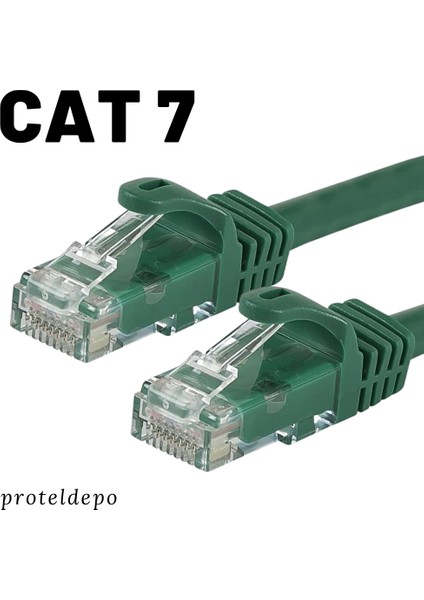 CAT7 Ethernet (Network, LAN) Kablosu, Yeşil, 50 cm