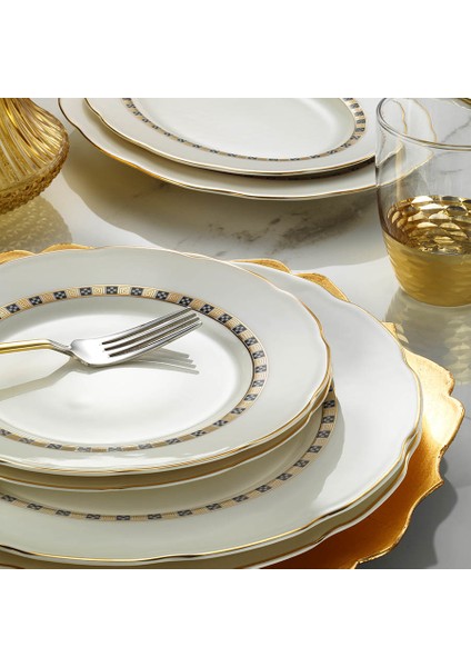 Bone Olympos 62 Parça 8221 Desenli Yemek Takımı