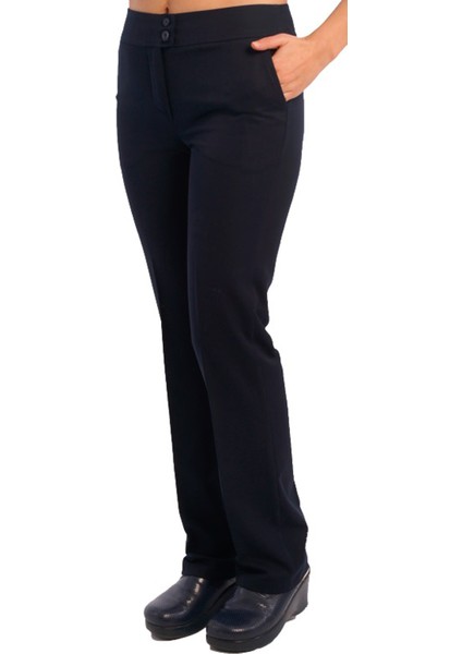 Doktor Hemşire Likralı Gabradin Siyah Estetisyen Bayan Forma Likralı C Kalıp Uniforma