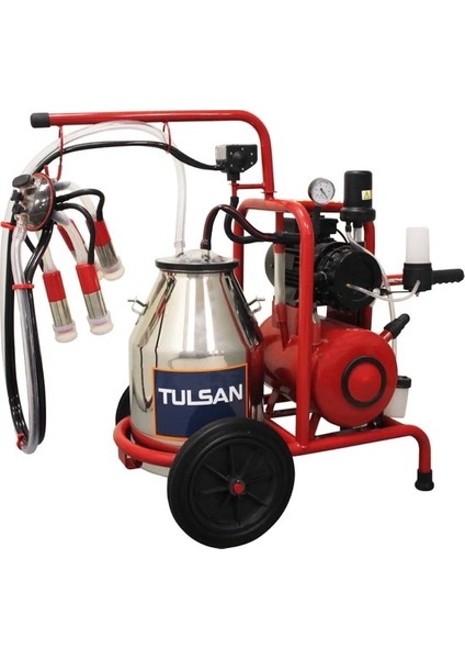 Süt Sağma (Inek) Tekli Kuru Motor Kauçuk Meme Paslanmaz 30LT Güğüm