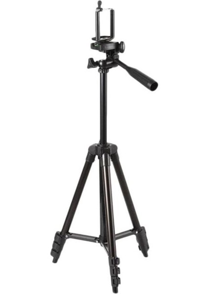 Kılıfda Kılıf 3120A Tripod Kamera Telefon Tutucu Ayarlanabilir Terazili 3 Ayaklı Youtuber Tiktok Tripod