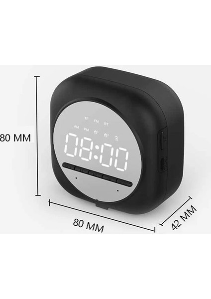 Bluetooth Hoparlör Fm Radyo Dijital Masa Saati Alarm Uyandırma SS-Q12