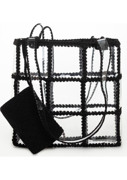Artı-Artı Dünya Şehirleri Serisi 010 Şeffaf Siyah Kadın Minsk Özel Koleksiyon El Örgü Çanta fiyatları