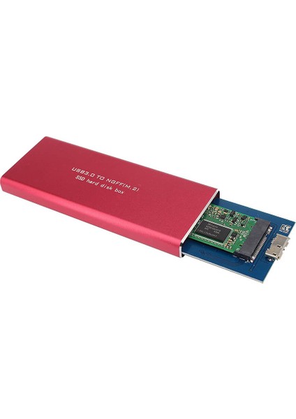 M.2 NGFF To USB 3.0 SSD Sata HDD Harddisk Kutusu - Aliminyum Kırmızı