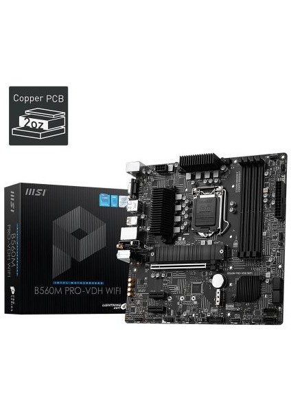 B560M Pro-VDH Wi-Fi Intel B560 DDR4 3200 MHz 1200 Pin mATX Anakart