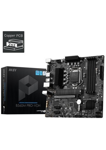 B560M PRO VDH 5066Mhz(OC) DDR4 Soket 1200 M.2 HDMI VGA DP mATX Anakart