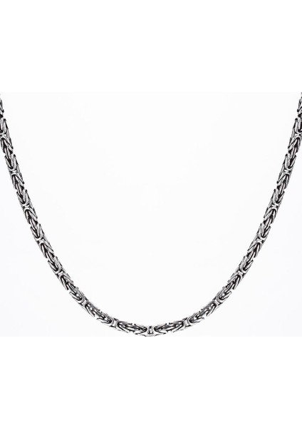 4,5mm Kral Zincir Gümüş Kolye