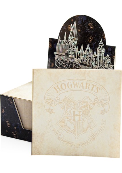 Küp Bloknot 9 x 9 cm Harry Potter Notluk Hogwatrs Silver Gümüş