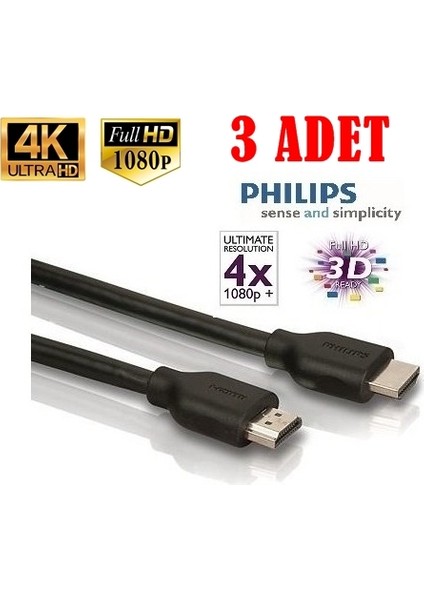 SWV5401P/10 4K 3D HDMI Kablo (3'lü Paket) - 1.5m