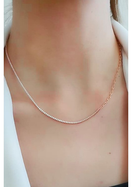 İtalyan tasarımı 925 ayar gümüş rose modern kolye fiyatları